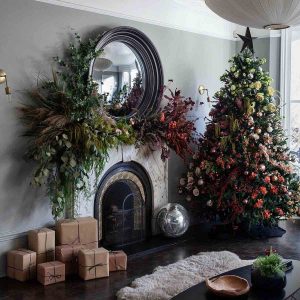 Ombré the Holidays floral Christmas tree ideas