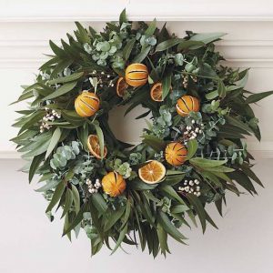 Orange wreath natural Christmas decorations