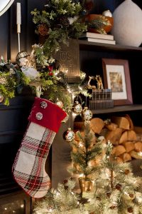 Plaid stockings rustic Christmas decor