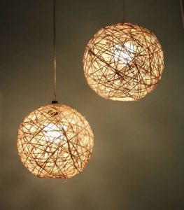 Twine orbs hanging lamps