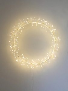 Wreath indoor christmas light idea