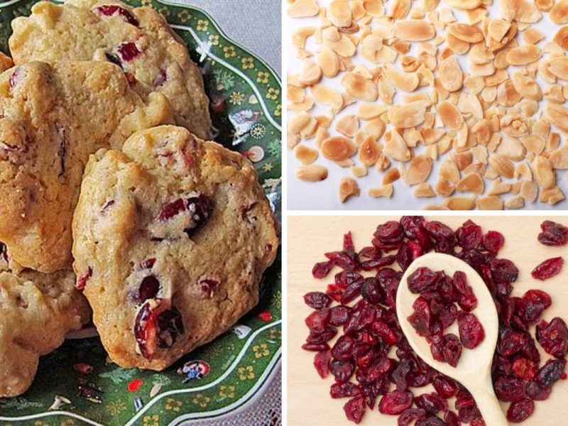 Almond Cranberry Vegan Christmas Cookies