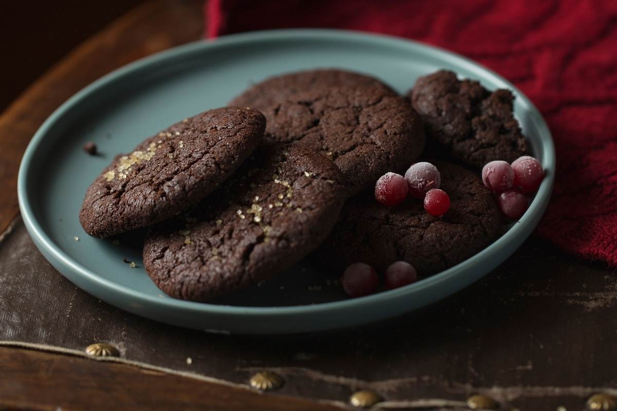 chocolate and cherry cookies
