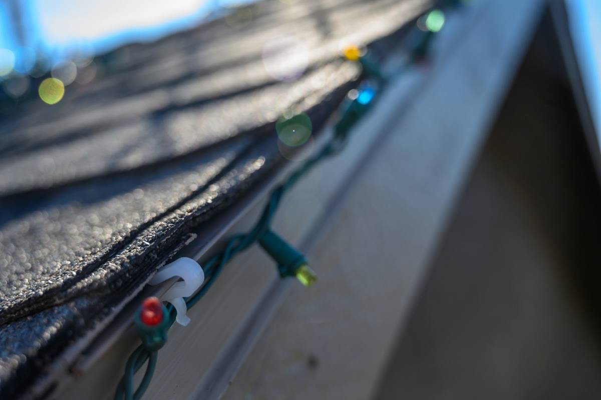 S-Shaped Gutter Hooks to hang Christmas lights on roof