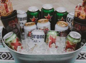 Bro Basket with beer cans