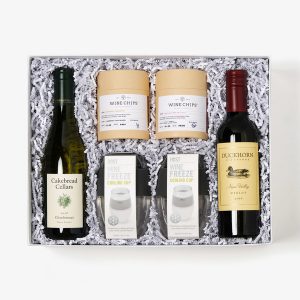 Luxury Wine Gift Box With Wine Chips and Two Wine Bottles
